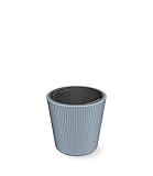 HappyFlower Blumentopf Modell Nr. PRX003 Größe 24 cm Pflanzkübel aus Kunststoff inkl. Einsatz, Runde Form, Übertöpf (Hellgrau, ⌀ 23,8 cm, H 22,7 cm)