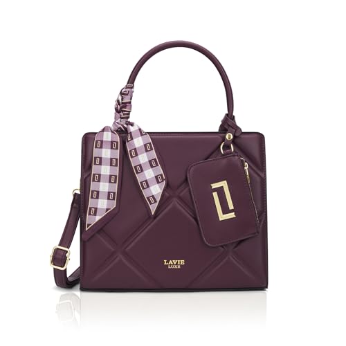 Image of Lavie Luxe Women's Quare26 Extra Large Laptop Satchel Bag | Upto 14 Inch | Satchel Handbag for Work | Ladies Purse | Stylish Shoulder Bag | Gift for Women