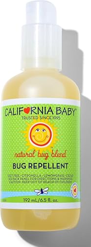 Image of California Baby Natural Bug Spray | DEET Free Mosquito Repellent | Baby + Kids Bug Spray | Citronella Spray | Great Smell | 192 mL / 6.5 oz.