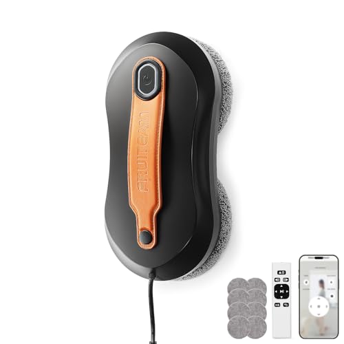 Image of FRUITEAM Automatic Window Cleaning Robot, Window Cleaner Robot with App & Remote Control, Dual Water Spray for Inside/Outside Frame Glass Cleaning, Triple Safety System, Smart Path Detection