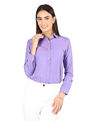 Image of CHKOKKO Women Solid Polycotton Regular Formal Shirt