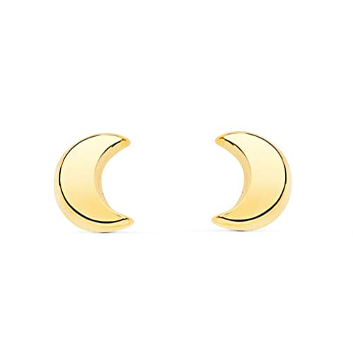 Pendientes Bebe O Niña Oro Media Luna Lisa - Estuche Regalo - Certificado De Garantía - Mondepetit Pendientes Bebe O Niña Oro Media Luna Lisa - Estuche Regalo - Certificado De Garantía - Mondepetit