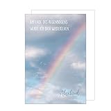 Edition Seidel Premium Trauerkarte mit Umschlag. Trauer eine einzelne Beileidskarte Karte mit Spruch Regenbogen Abschied aufrichtige Anteilnahme Teilnahme Mitgefühl Beileid (T1037 SW022)