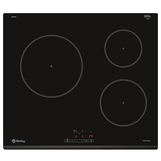 Balay 3EB864FR - Encimera, Inducción, Encastrable, 60 cm, 3, Negra/Bisel delantero, Control táctil de fácil uso, zona de 24 cm