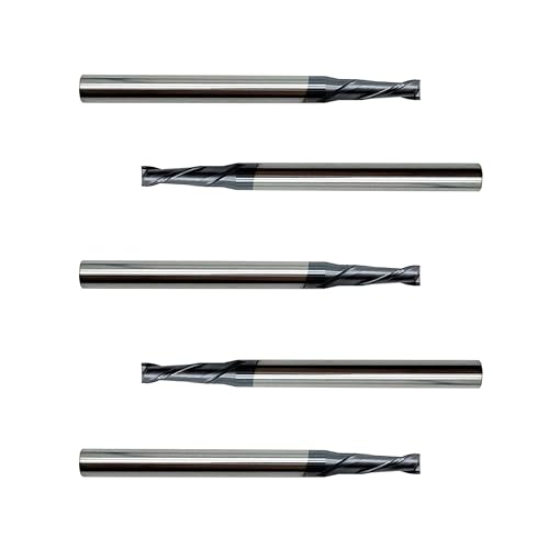 Image of Carbide Square End Mill - 2 Flute - 3 /32 inch-2T (5 Piece, 3 /32 inch) - for Milling Alloy Steels, Hardened Steel, Metal & More - Mill Bits Sets for DIYers & Professionals by LU&MN