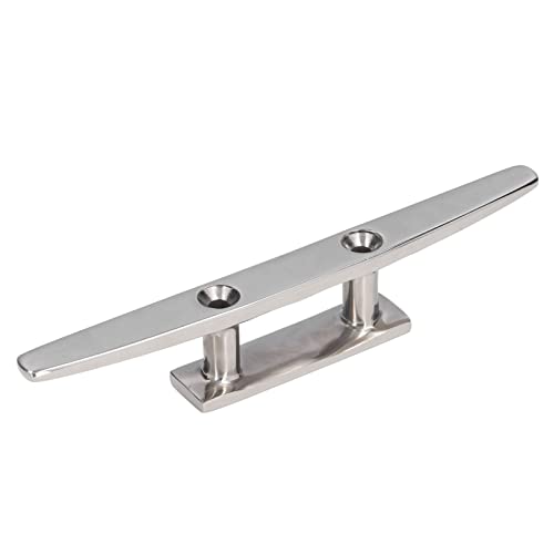 NDNCZDHC Boat Cleats 10in Flat Top 316 Stainless Steel Dock Cleat Marine Grade Rope Cleat with Hole for Boats, Yachts, Docks