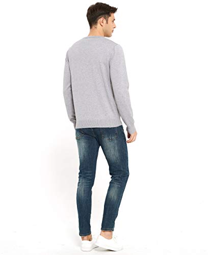 ZLUXURQ Men's Crewneck Long Sleeve Pullover Soft Striped Sweater4