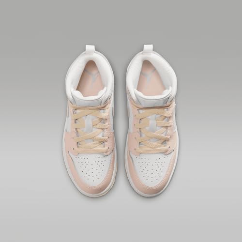 Jordan 1 Mid SE Little Kids' Shoes (HJ5942-100, Sail/Sea Glass/Glacier Blue/Guava Ice)4