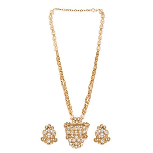 Image of Rubans Necklace Set Gold Plated Traditional Jewellery Gift for Women & Girls