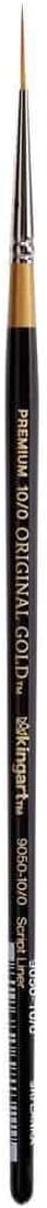 KINGART Premium Original Gold 9050-10/0 Script Liner Series Artist Brush, Golden Taklon Synthetic Hair, Short Handle, for Acrylic, Watercolor, Oil and Gouache Painting, Size 10/0