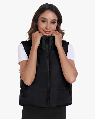 Memorose Puffer Vest for Women Winter Outwear Jacket Cropped Sleeveless Lightweight Fashion Fall Coat with Pockets3