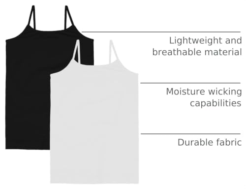 Image of Kurve Girl's Sleeveless Tank Top - Stretch Undershirts Cami Camisole, UV Protective Fabric, Rated UPF 50+ (Made in USA)