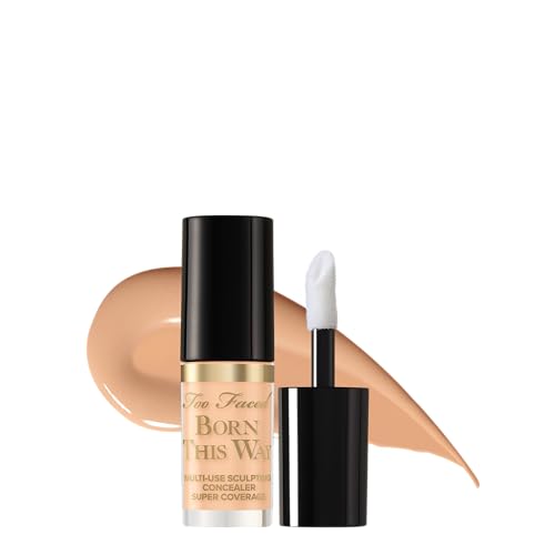 Too Faced Born This Way Super Coverage Multi-Use Concealer | Full-Coverage Hydrating Concealer for Dark Circles & Blemishes with Natural Finish | Hyaluronic Acid & Coconut Water Vanilla 0.06 Fl Oz