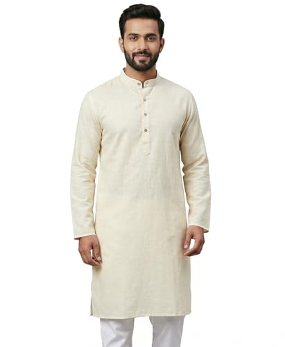 Image of Multi Colored Cotton Plain Men's Ethnic Kurta Only