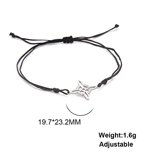 Creative Witches Celtic Knot Bracelet Stainless Steel Hollow Out Witchcraft Handmade Braided Wax Cords Couple Friendship Bracelet3