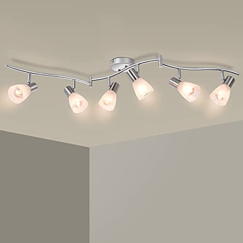 HiBay 6-Light Ceiling Track Lighting with Glass Shade