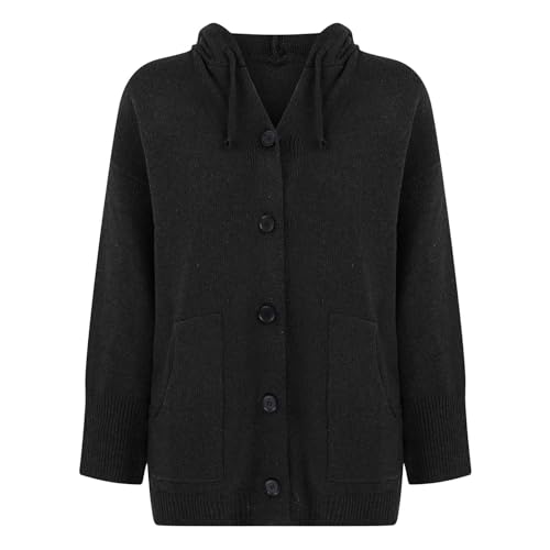 Womens Sweaters Fall 2024 Open Front Oversized Hooded Long Cardigan with Pockets 2024 Fall Waffle Knit Coat Tops3