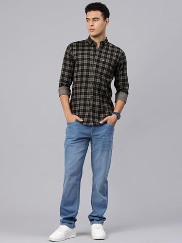 Image of Majestic Man Men Small Checkered Slim Fit Cotton Casual Shirt