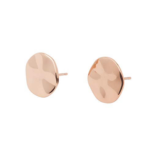 gorjana Women's Minimalist Chloe Hammered Disc Stud Earrings, 18k Rose Gold Plated