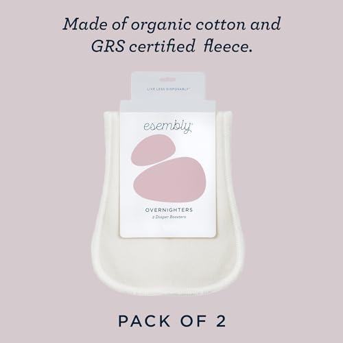 Esembly CASEETO Overnighters, Cloth Diaper Doubler, Absorbency Booster, Reusable Organic Cotton Diaper Stay-Dry Liner For Nighttime Or Heavy Wetters, Super Thirsty Cloth Diaper Insert thumb #4