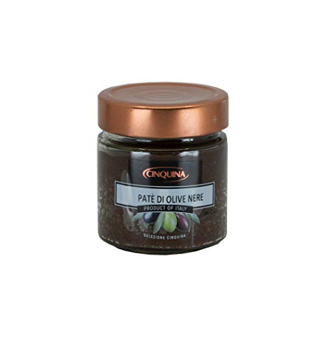 Italian Black Olives Pate, Cinquina Black Olives, Imported From Italy, 7.05 OZ Packaging