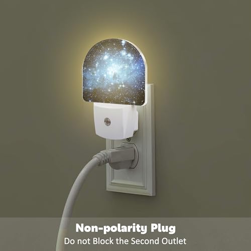 Image of Galaxy Space with Stars Night Light, Deep Universe Nebula Dusk to Dawn Night Light Plug in,0.5w Energy Saving Sleep Friendly NightLight for Kids Boys Girls Home Decor