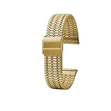 VDFNGFD Compatibile con cinturino sottile in acciaio inossidabile da uomo e donna, 18 mm, 20, 22, compatibile for orologio Longines, TISSOT Casio(Golden,22mm)