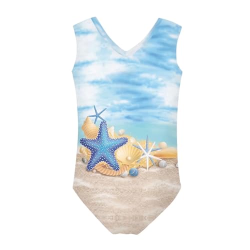 Image of Girls Fashion Print One Piece Swimsuit Bathing Suit Gymnastic Leotard for Kids, 5-14 Years