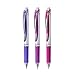 Pentel EnerGel RTX Retractable Liquid Gel Pen, Passion Hue, 0.7mm, Assorted Violet Ink Pack of 3 Pens (BL77PASBP3M)