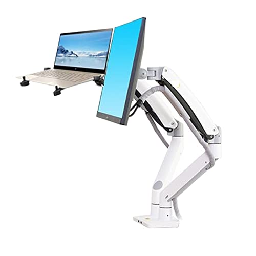 Soporte de pantalla brazo de resorte de gas F195A-DA ajustable con base portátil de aluminio