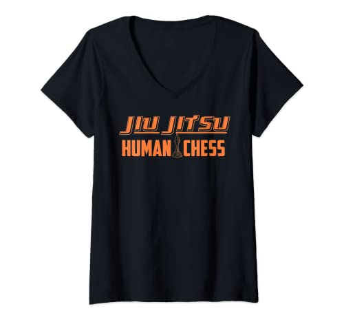 Mujer Jiu Jitsu Chess | Regalo de artes humanas y marciales Camiseta Cuello V