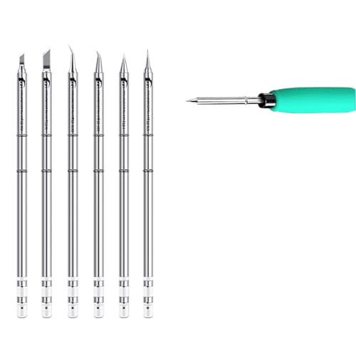 Image of HZY T12 Soldering Iron Tips, Soldering Iron Tips Replacement for T12 Soldering Iron Station, T12 Soldering Kit, 6 Types Soldering Tool (T12-K, T12-KU, T12-I, T12-ILS, T12-J02, T12-JL02)