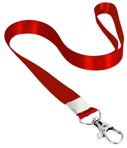 Image of ANG ID Card Holder with Neck Lanyard & Retractable Reel YOYO | Plastic Badge Holder for Office School Employee ID Cards | Vertical & Horizontal Use | Made in India (Red)