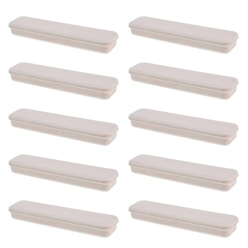 Ipetboom 10 Piezas Caja Porta Cubiertos Portátil con Tapa Organizador para Viaje y Camping Soporte para Tenedores Cucharas y Palillos Almacenamiento Reutilizable para