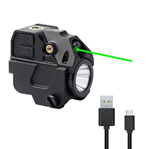  WFTD Luce Tattica per Armi a LED con Mirino Laser Verde Torcia Elettrica Ricarica Magnetica Combo Interna USB Ricaricabile per Caccia con Pistola E Altro, Accessori per Softair