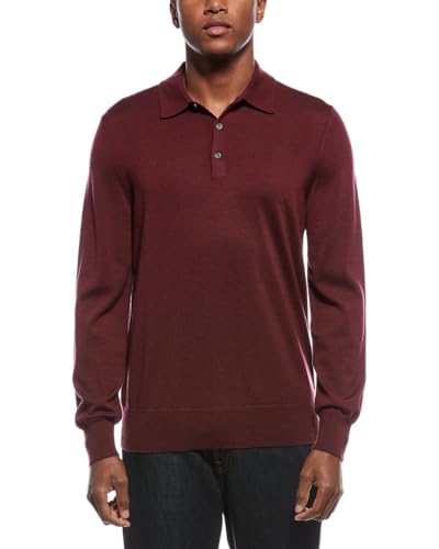 Brooks Brothers Mens Merino Wool Long Sleeve Soft Knit Polo Shirt,