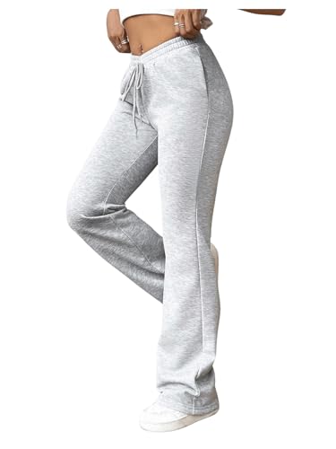 Women's High Waisted Crossover Flare Leg Sweatpants Baggy Drawstring Athletic Joggers Casual Workout Yoga Pants4