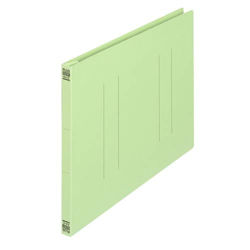 プラス フラットファイル ノンステッチ 縦罫線タイプ A4横 180枚とじ グリーン No.022NT 【まとめ買い10冊セット】