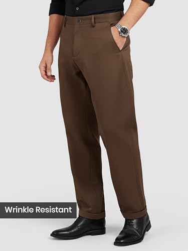 Image of Beyoung Men's Japanese Pants | Slouchy Fit 4 Pocket Classic Trousers for Men | Lightweight & Wrinkle-Resistant Formal Wear