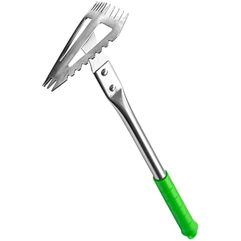 Multifunctional Weeding Tool for Gardening, 4 in 1 Hand Garden Weeder Tool (Weeding Hoe, Large Weed Puller, Small Weed Puller, Rake Cultivator) Rust Resistant Stainless Steel Blade Cover