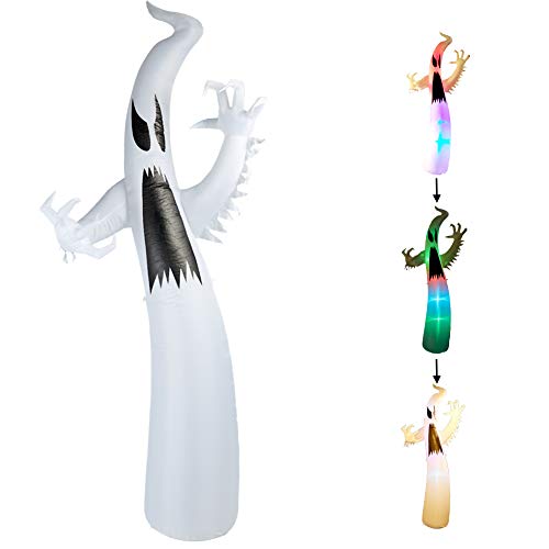 HOLLO STAR 8.8 Ft Halloween Inflatable Yard Decor, Blow Up Flashing Light Ghosts, Outdoor Indoor Holiday Decorations with LED Lights for Home Lawn PHI06