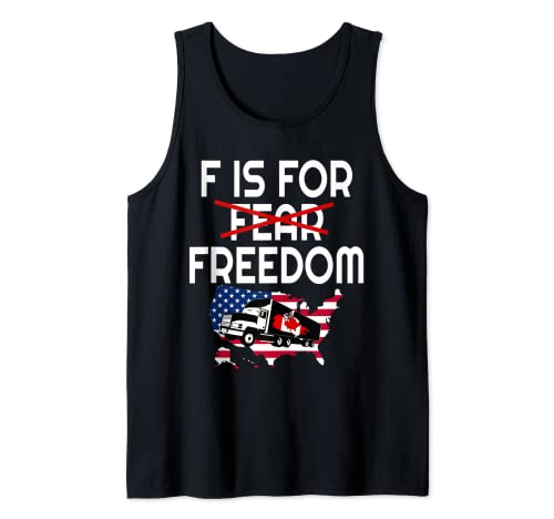 F ES PARA LA LIBERTAD USA Canadá Flag Trucker Freedom Convoy 2022 Camiseta sin Mangas