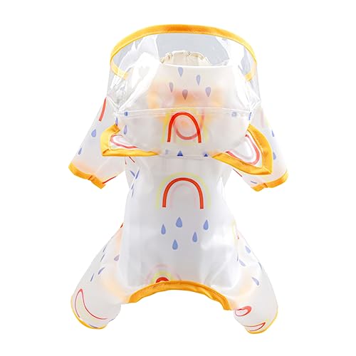 Toyvian Stylish Transparent Dog Raincoat Hooded Pet Coat for Dogs Full Coverage Rain Protection for Outdoor Fun Wet Weather