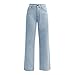 Womens Wide Leg Jeans High Waisted Baggy Fashion High Waist Stretchy Jean Straight Leg Denim Pants with Pockets Light Blue