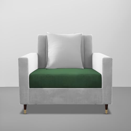 Image of Casaliving Garcia 1 Seater Sofa Set for Living Room (Green Grey Colour) Premium Fabric Sofa