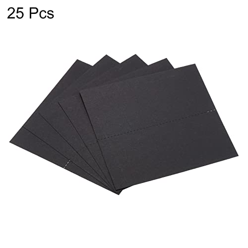 PATIKIL Table Name Place Cards,25Pcs 3.9 x 3.9inch Favor Decor Foldable Blank Card for Wedding Party Seating Place Cards Black - Image 3
