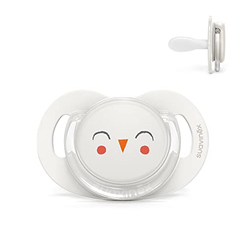 Suavinex, Chupete Premium para Bebés de 6-18 Meses. Chupete con Tetina Fisiológica Silicona SX Pro. Tetina más Plana y Flexible. Bonhomia, Beige