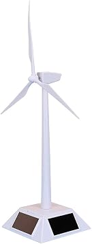 Solar Windmill Toy, White Mini Desktop Solar Powered Windmill Model Home Decor Ornament Science Teaching Tool