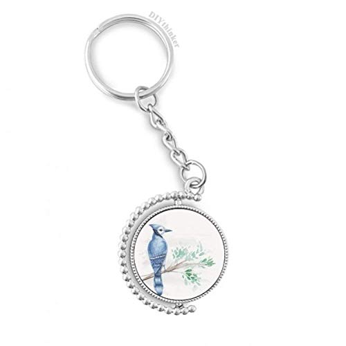 Llavero de loro azul rama de la hoja anillo Pilgrim para regalo