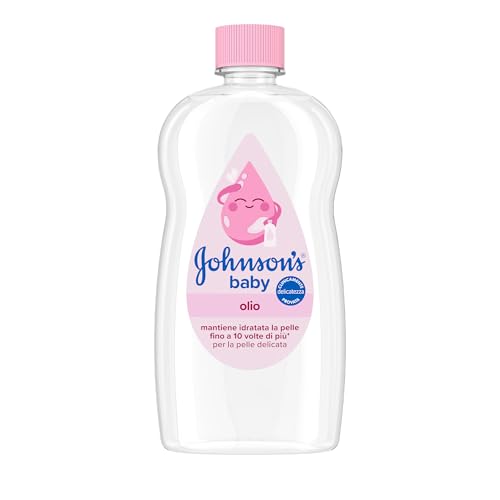 Johnson's Baby Olio per la Pelle Delicata 500 ml, Olio neonato per una pelle idratata fino a 10 volte di più*, Johnson's Baby Oil idrata e protegge dalla secchezza, Dermatologicamente testato